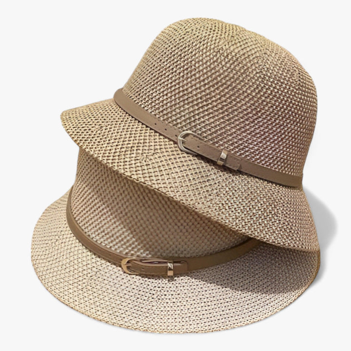 Foldable women's sun hat made of linen – Luma-Khaki-Nora Luxe