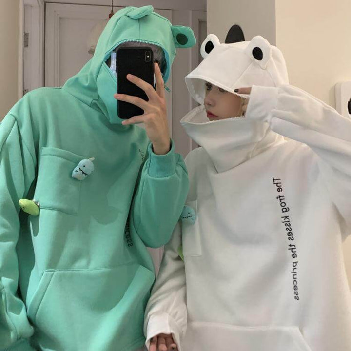 Unisex hoodie with frog design – Froggy