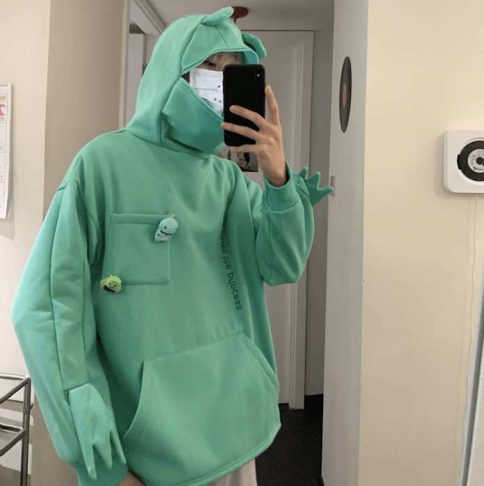 Unisex hoodie with frog design – Froggy