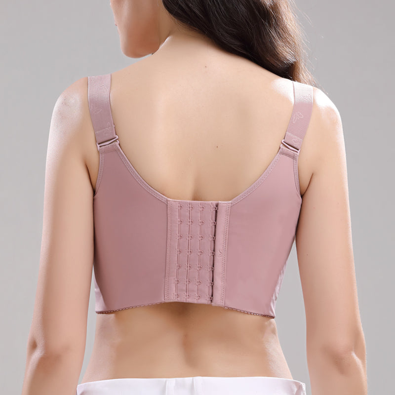 Front closure bra with floral lace - Emilia-Purple-32C-Nora Luxe