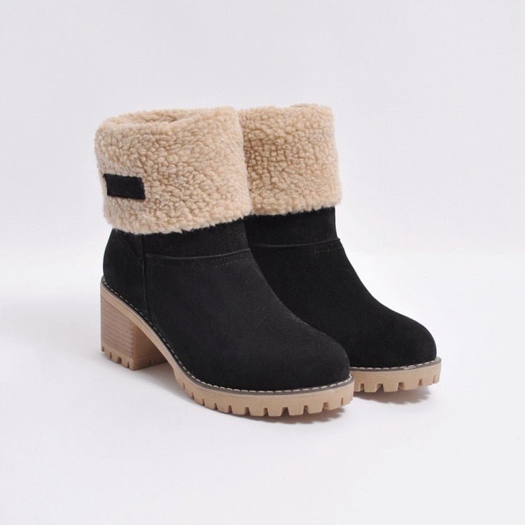 FrostStep Winter Boots | Insulated Winter Ankle Boots with Heel for Women-Black-6-Nora Luxe