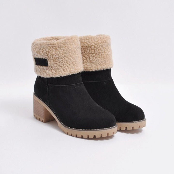 FrostStep Winter Boots | Insulated Winter Ankle Boots with Heel for Women-Black-6-Nora Luxe