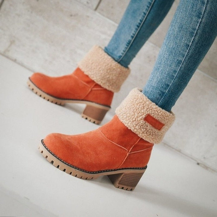 FrostStep Winter Boots | Insulated Winter Ankle Boots with Heel for Women-Orange-6-Nora Luxe
