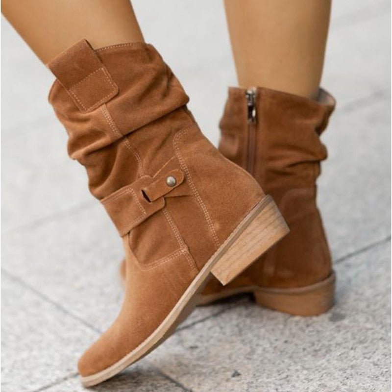 FrostStyle Boot | Stylish Mid-Calf Winter Boots for Women-Beige-3-Nora Luxe