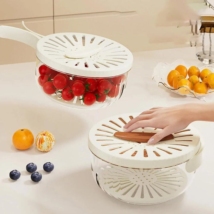 Fruit and Vegetable Storage Container - FreshSeal-White-Nora Luxe