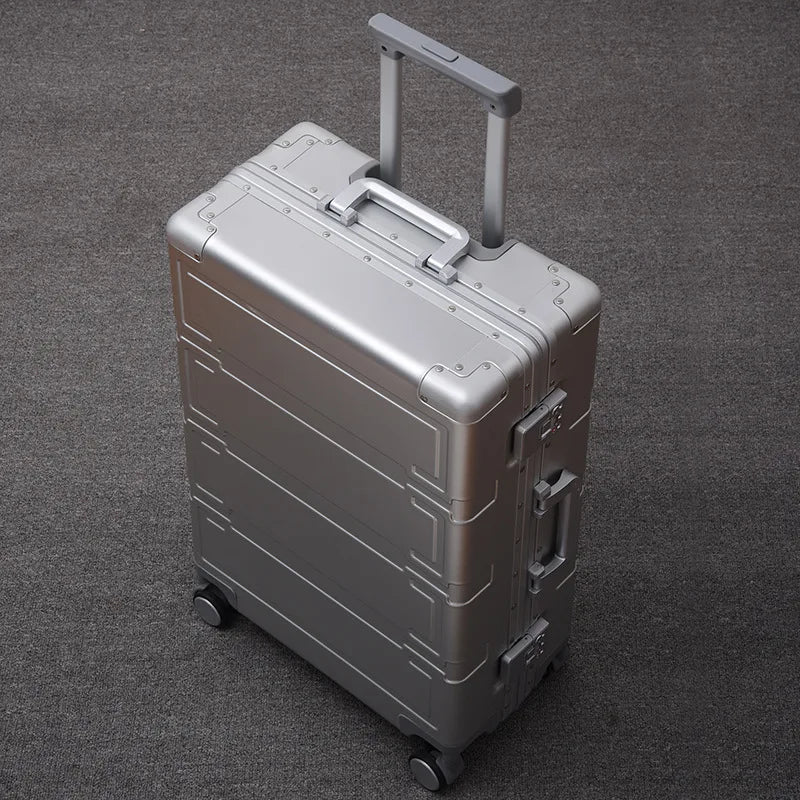 Fully aluminum hard shell case – Pristina-Silver-S (46 L)-Nora Luxe