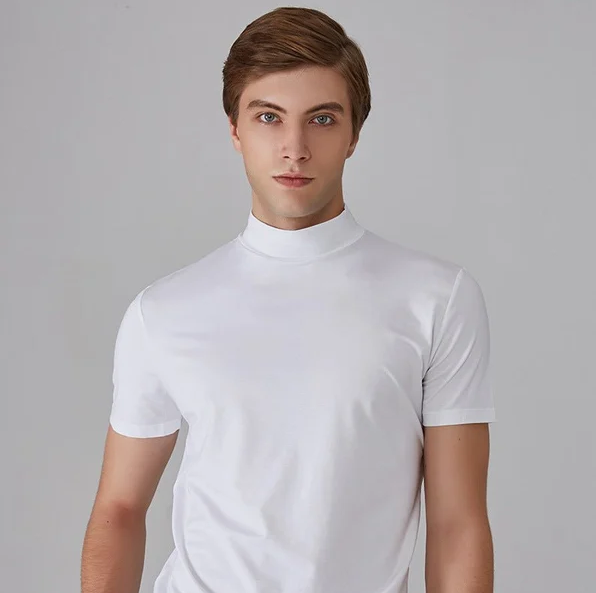 Function shirt with turtleneck for men – Adrian-White-S-Nora Luxe