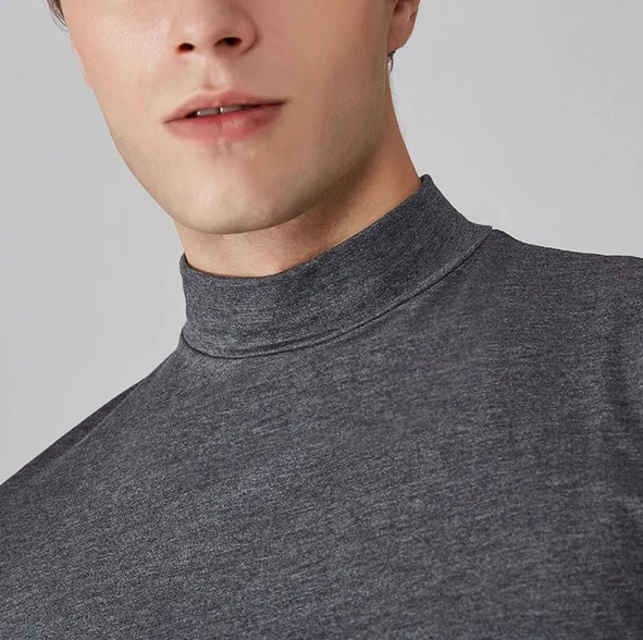 Function shirt with turtleneck for men – Adrian-White-S-Nora Luxe