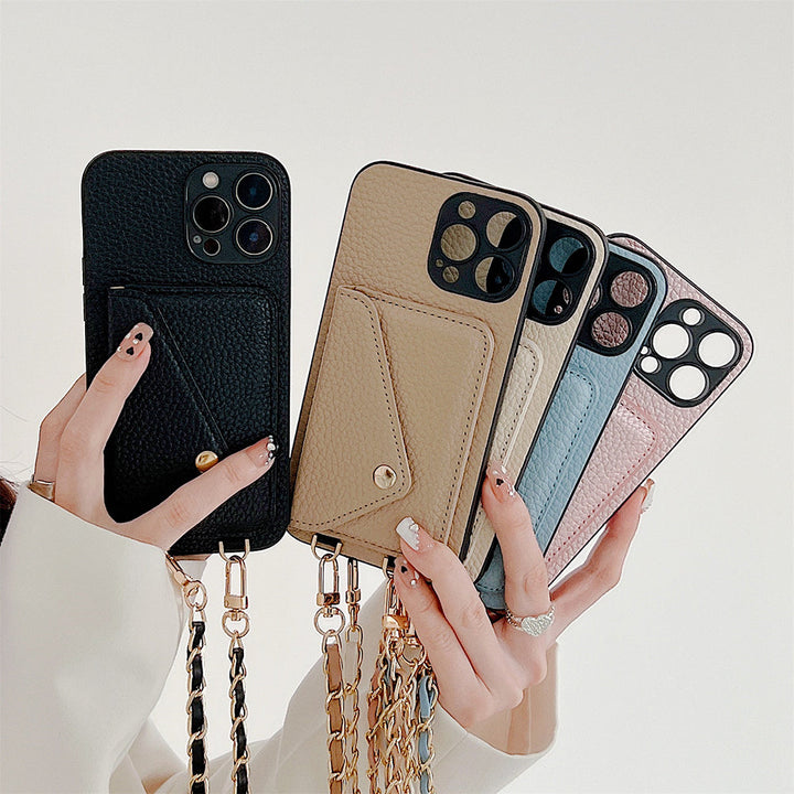 Functional iPhone Case with Wallet - Celeste-Beige-iPhone 7-Nora Luxe