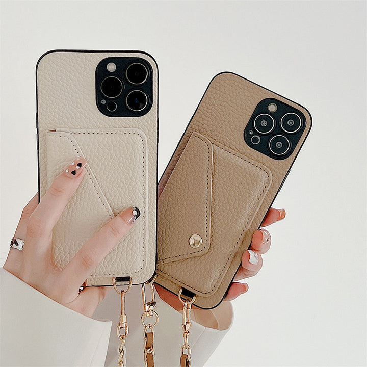 Functional iPhone Case with Wallet - Celeste-Beige-iPhone 7-Nora Luxe