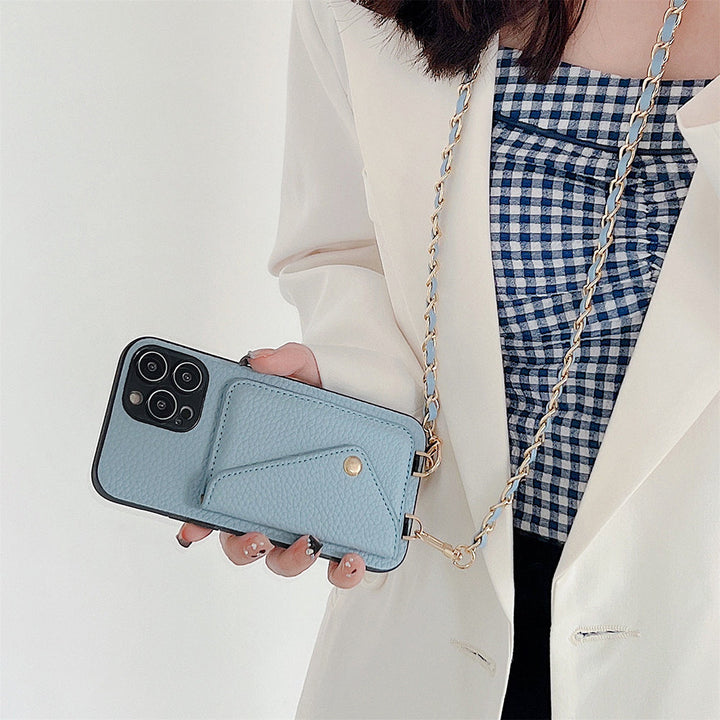 Functional iPhone Case with Wallet - Celeste-Blue-iPhone 7-Nora Luxe