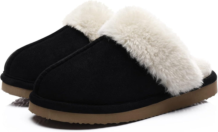 Fuzzy Memory Foam Slippers - SoftStep-Black-4.5-Nora Luxe