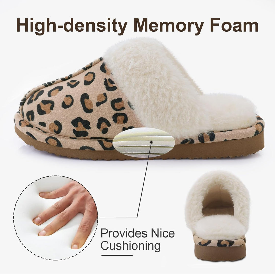 Fuzzy Memory Foam Slippers - SoftStep-Chestnut-4.5-Nora Luxe