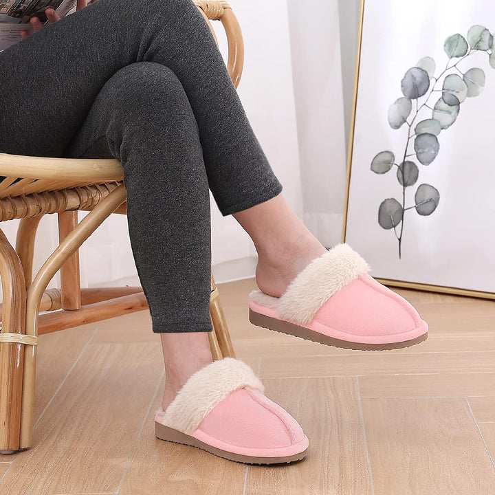 Fuzzy Memory Foam Slippers - SoftStep-Chestnut-4.5-Nora Luxe