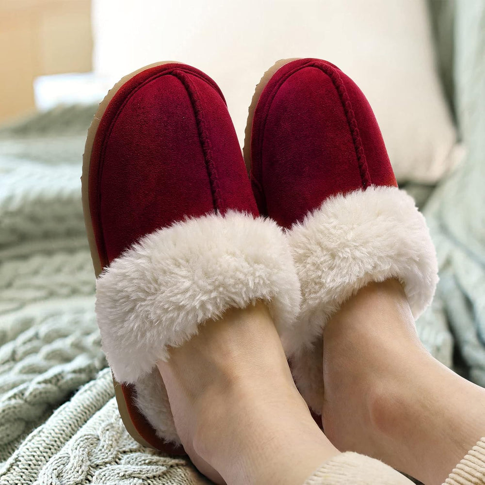 Fuzzy Memory Foam Slippers - SoftStep-Chestnut-4.5-Nora Luxe