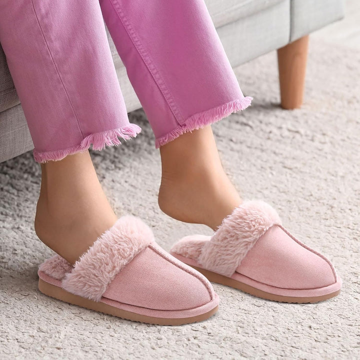 Fuzzy Memory Foam Slippers - SoftStep-Chestnut-4.5-Nora Luxe