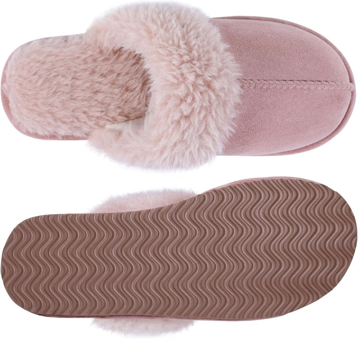Fuzzy Memory Foam Slippers - SoftStep-Chestnut-4.5-Nora Luxe
