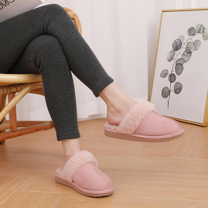 Fuzzy Memory Foam Slippers - SoftStep-Chestnut-4.5-Nora Luxe