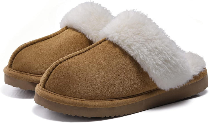 Fuzzy Memory Foam Slippers - SoftStep-Chestnut-4.5-Nora Luxe