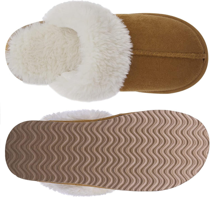 Fuzzy Memory Foam Slippers - SoftStep-Chestnut-4.5-Nora Luxe