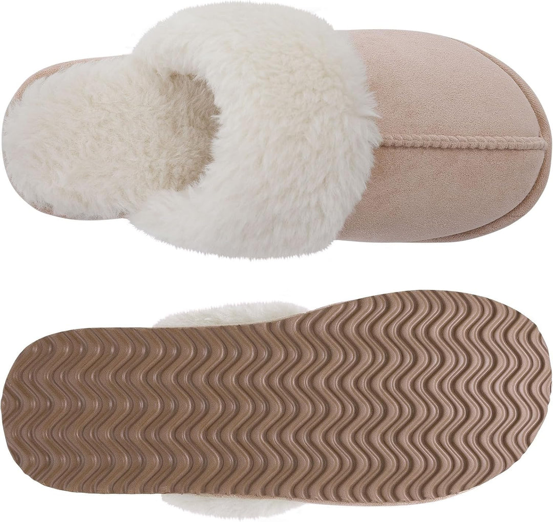 Fuzzy Memory Foam Slippers - SoftStep-Chestnut-4.5-Nora Luxe