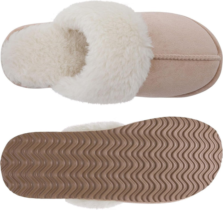 Fuzzy Memory Foam Slippers - SoftStep-Chestnut-4.5-Nora Luxe
