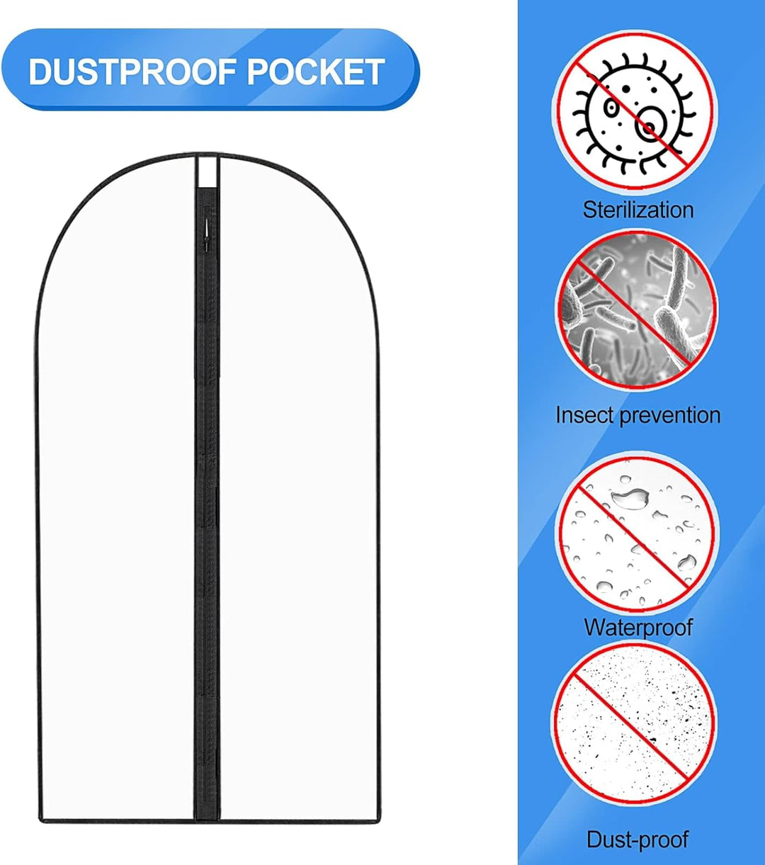 Extra-Long Dress & Gown Garment Bag – 71" (180.34 cm)Protective Covers with Handles