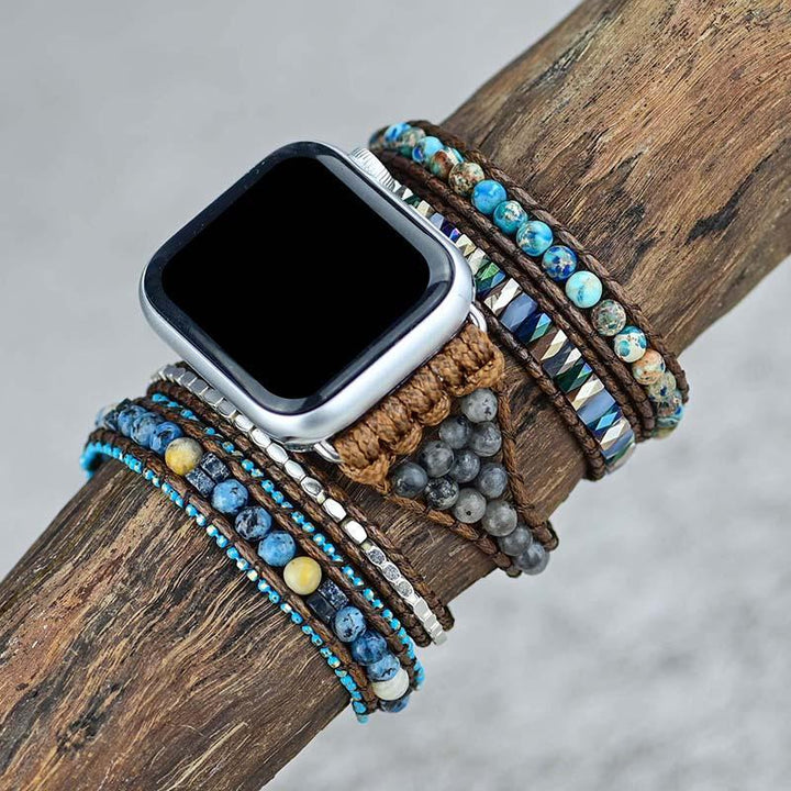 Gemstone Apple Watch Strap - Azure-S (5.51-6.30 inches)-Nora Luxe
