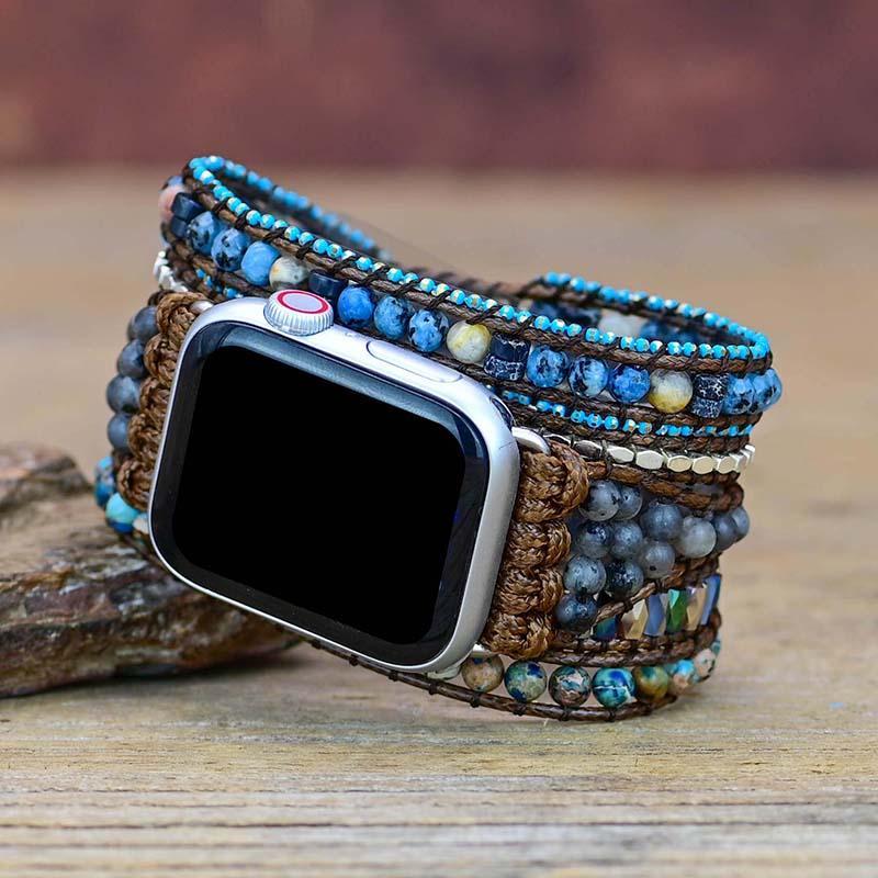 Gemstone Apple Watch Strap - Azure-S (5.51-6.30 inches)-Nora Luxe