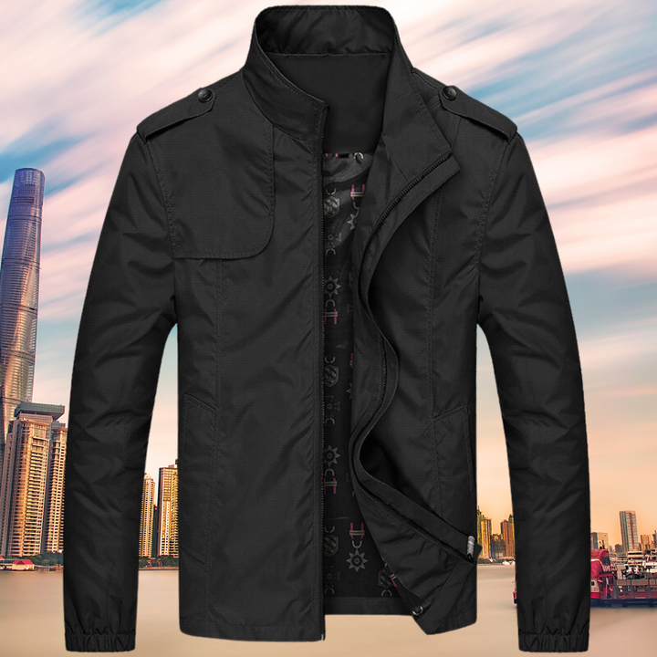 GENTI Oxford Mid-Coat | Modern Waterproof & Windproof Jacket for Men-Black-M-Nora Luxe