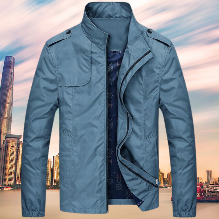 GENTI Oxford Mid-Coat | Modern Waterproof & Windproof Jacket for Men-Blue-M-Nora Luxe