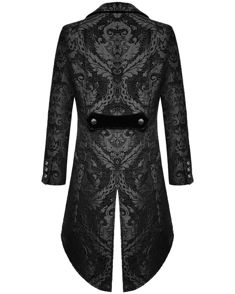 Gentleman Gothic Jacket with Brocade Design - Victor-Black-S-Nora Luxe