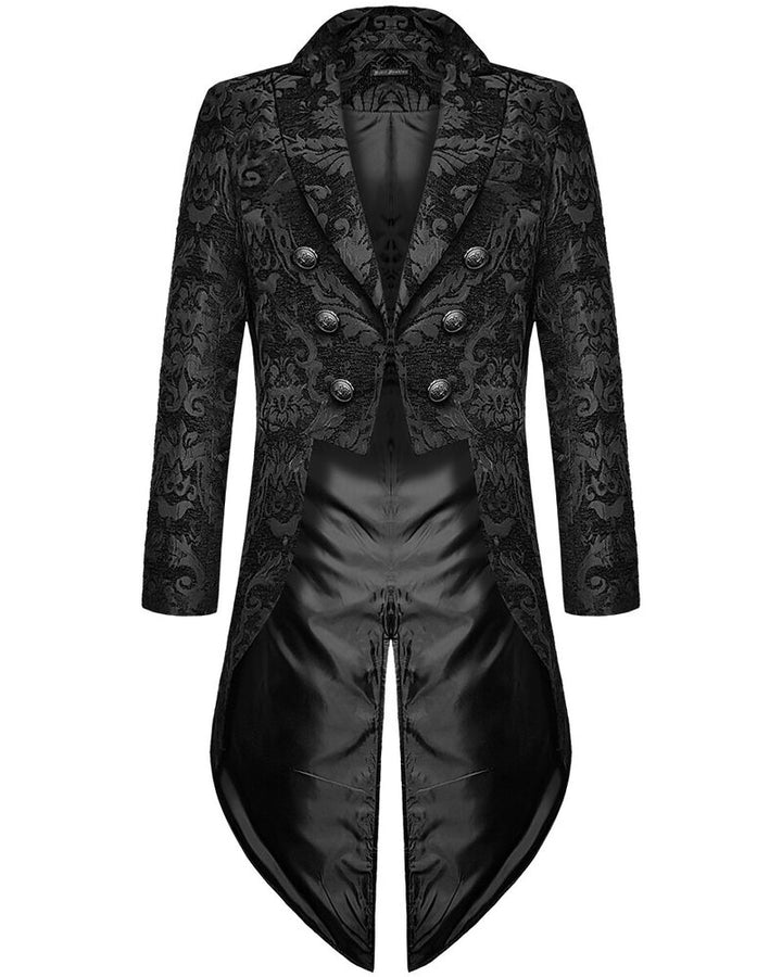 Gentleman Gothic Jacket with Brocade Design - Victor-Black-S-Nora Luxe