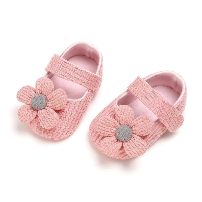 Girls Baby Booties - StackStars-Pink Flowers-0-6 Months-Nora Luxe
