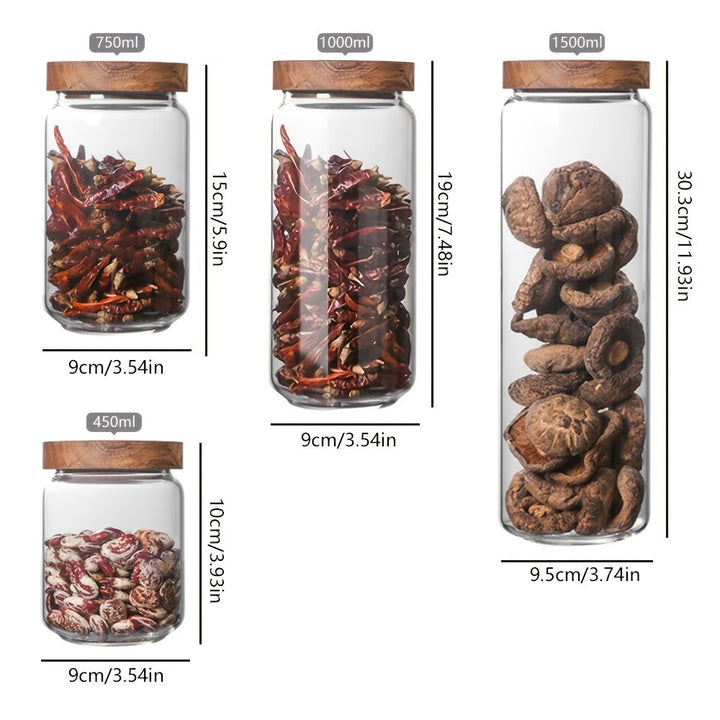 Glass Airtight Kitchen Storage Jar - LunaSeal-450ML-Nora Luxe