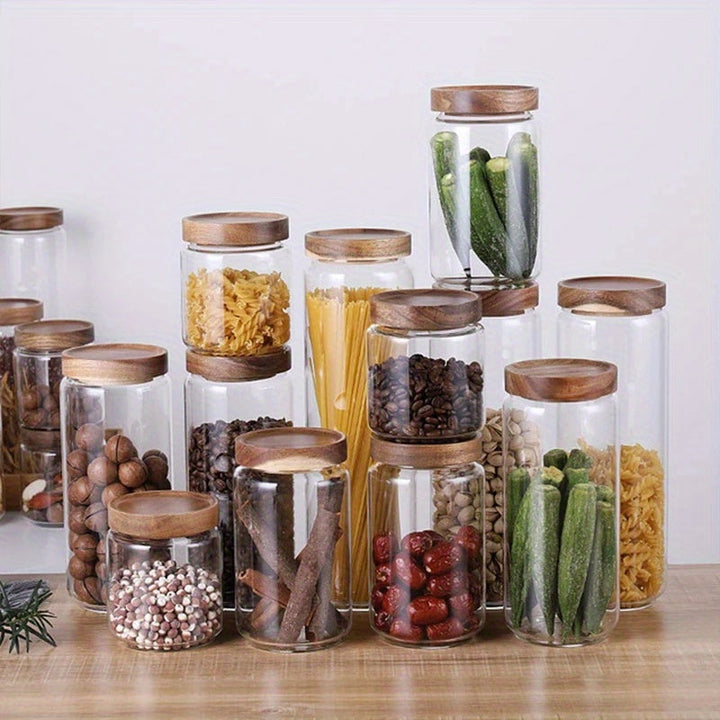 Glass Airtight Kitchen Storage Jar - LunaSeal-450ML-Nora Luxe