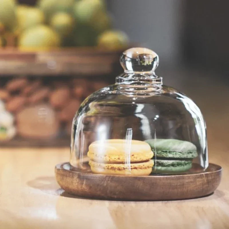 Glass Bowl with Wooden Lid - NatureLux-Nora Luxe