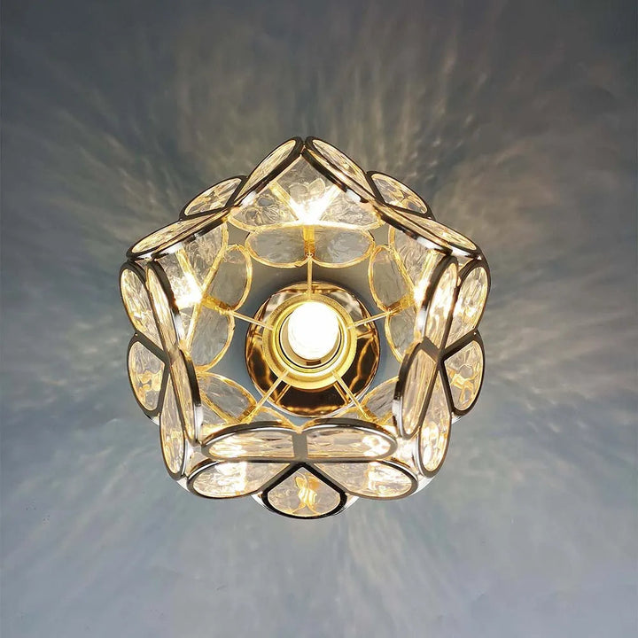 Glass Flower Ceiling Lamp - FloraGlow-Green-D 7.9 inches * H 9.8 inches-Nora Luxe