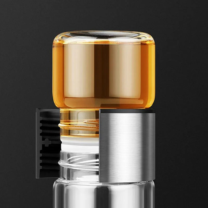 Glass Keeping Warm Bottle - ClearTherm-Wood-Nora Luxe