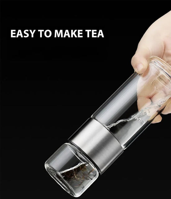 Glass Keeping Warm Bottle - ClearTherm-Wood-Nora Luxe