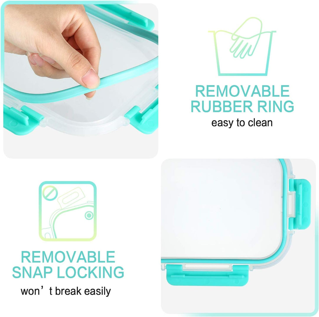 Glass Meal Prep Containers 5-Pack - 1L-Gray-Nora Luxe