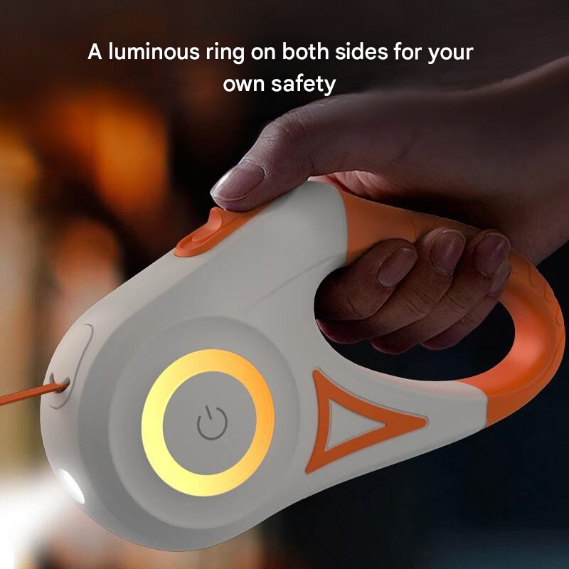 GlowGuard Illuminating Dog Leash with Flashlight-Orange-Nora Luxe
