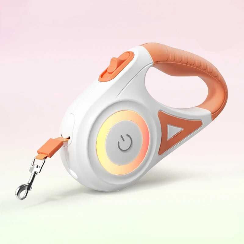 GlowGuard Illuminating Dog Leash with Flashlight-Orange-Nora Luxe