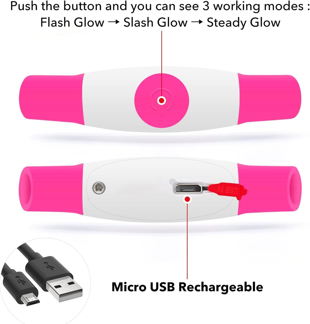 GlowSafe LED Dog Collar – Rechargeable USB Safety Light-Pink-Nora Luxe