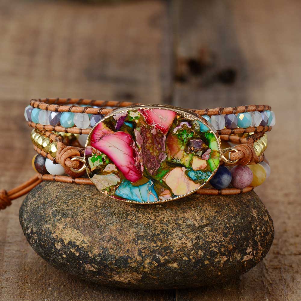 Goddesses Amazonite Wrap Bracelet - Aurora-Nora Luxe