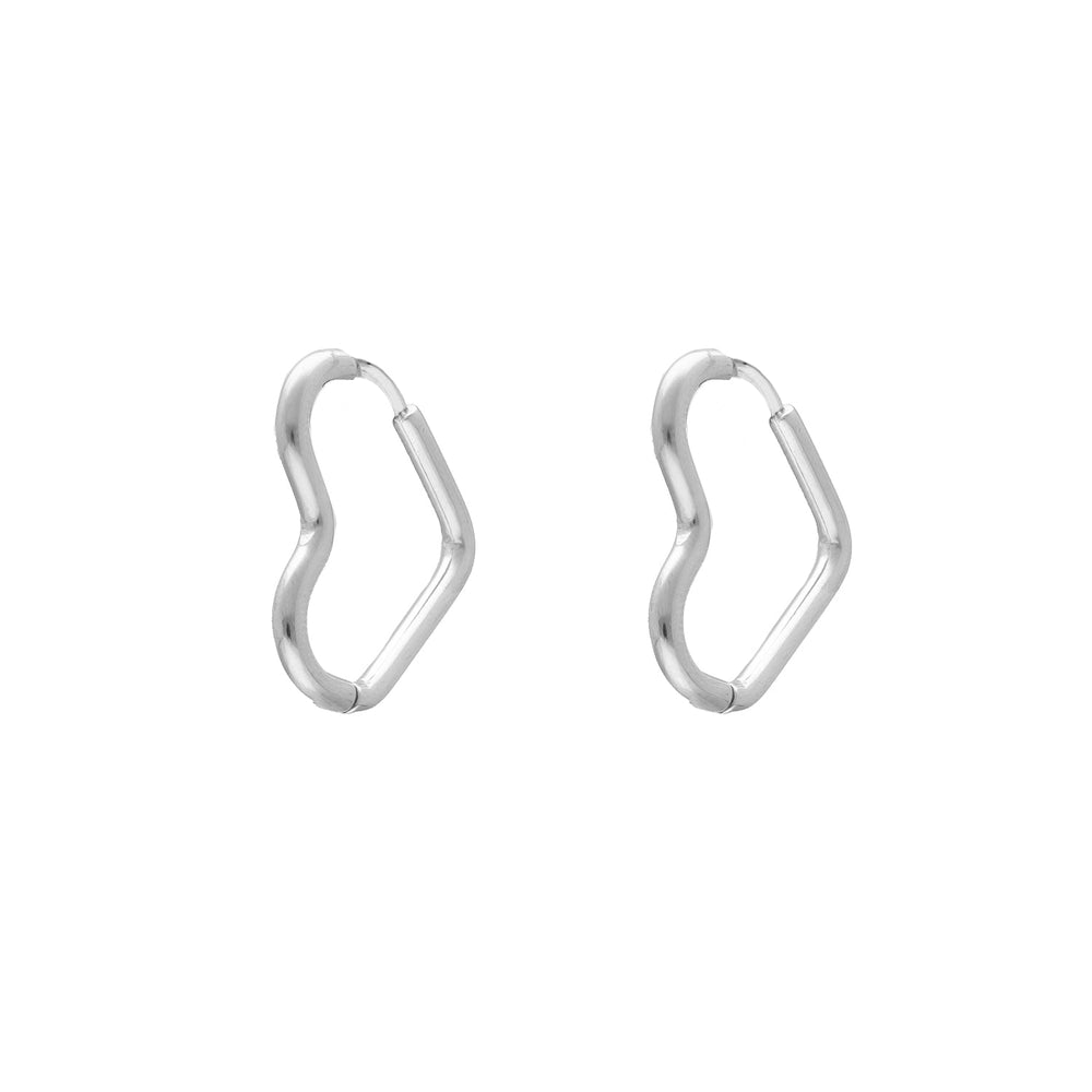 Gold And Silver Heart Pendant Earrings-925 Silver-Nora Luxe