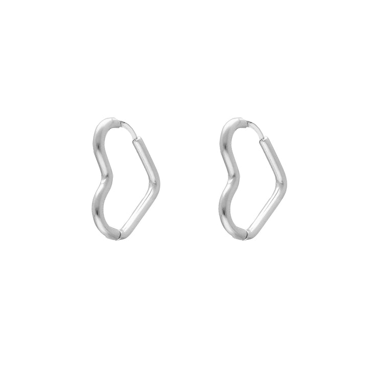 Gold And Silver Heart Pendant Earrings-925 Silver-Nora Luxe