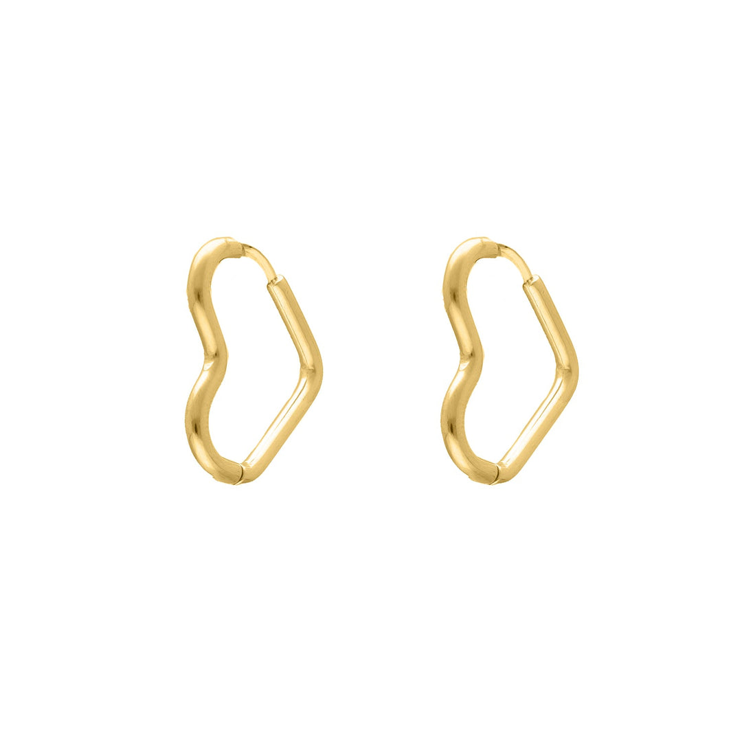 Gold And Silver Heart Pendant Earrings-Gold-plated-Nora Luxe