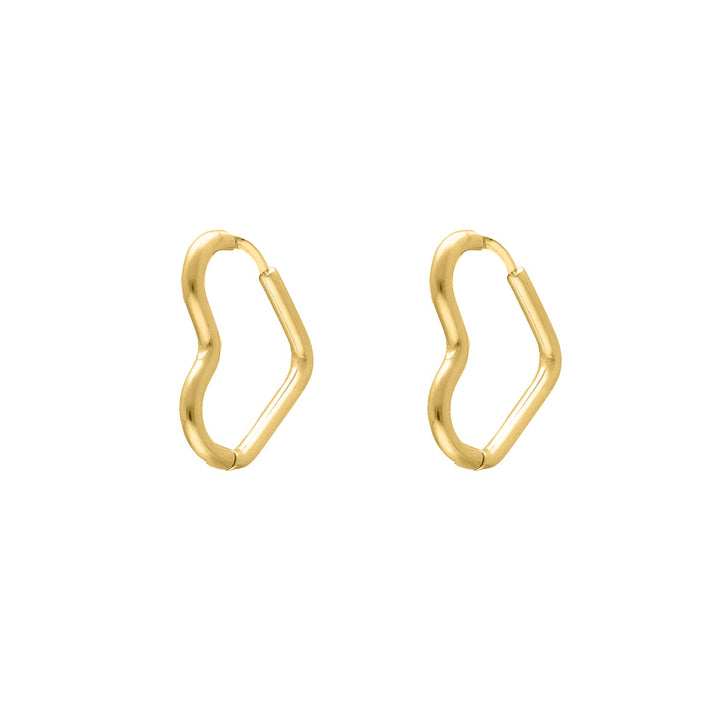 Gold And Silver Heart Pendant Earrings-Gold-plated-Nora Luxe