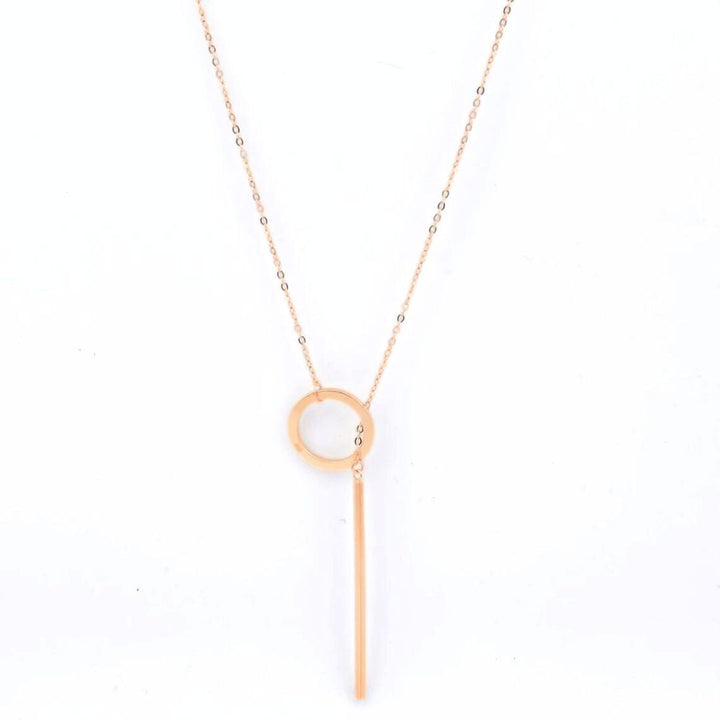Gold Drop Bar Lariat Necklace | Elegant Women's Jewellery | Versatile Style-ROSE GOLD-Nora Luxe